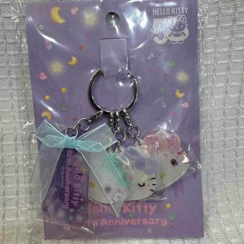 Sanrio Hello Kitty Purple and Pink Keychain